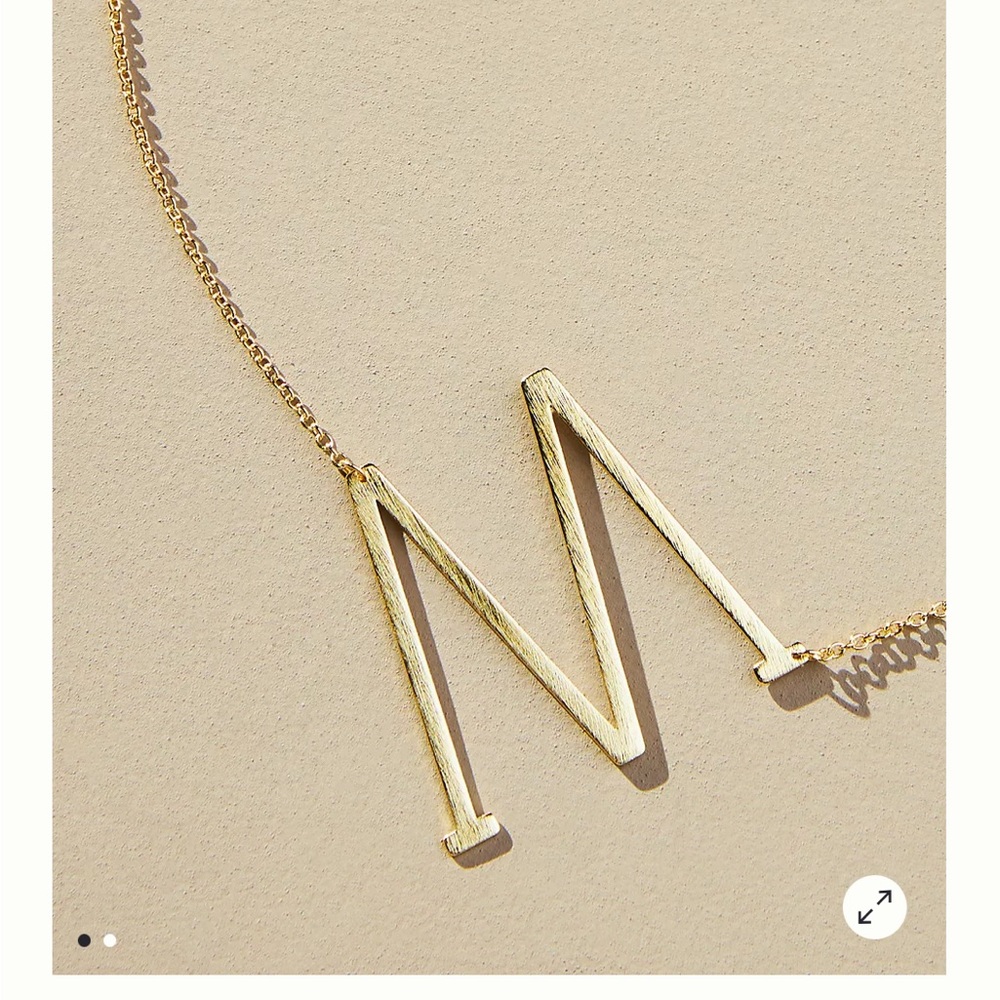 Anthropologie monogram pendant necklace